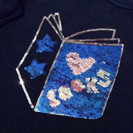 Bavlněné triko s překlápěcími flitry, mango,140