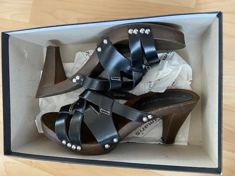 Kožené nazouváky - dřeváčky, tamaris,40