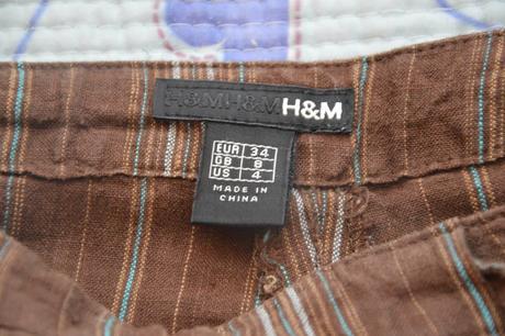 Lněné letní kalhoty, h&m,164