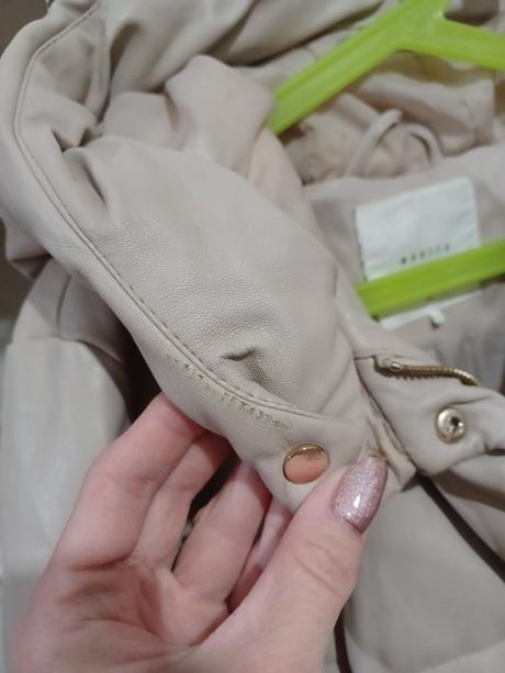 Béžová koženková bunda mohito xxs-s, xs