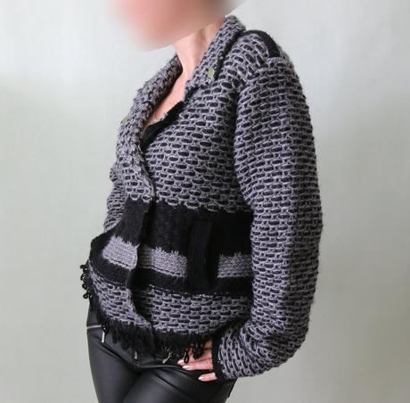 Kabátový svetr na zip mikaella ess vel.40, l