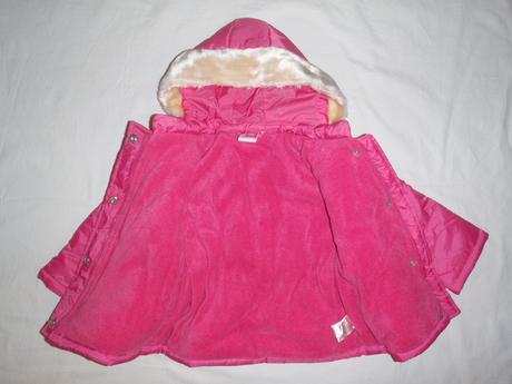Nádherná sytě růžová teploučká zimní bunda - delší, girl2girl,92