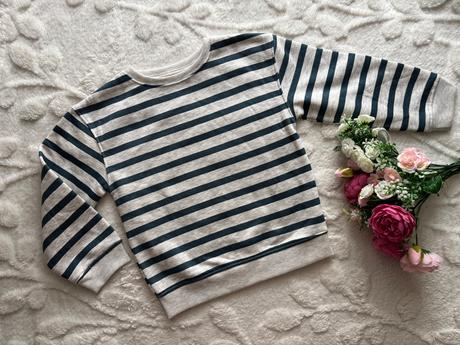 K10/ mikina s pruhy béžovo zelená - v.5/6 let, primark,116