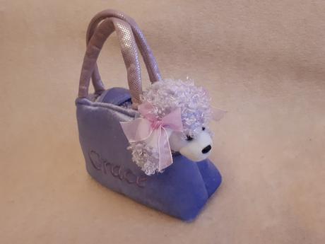 Plyšový pejsek, pudlík grace v taštičce,