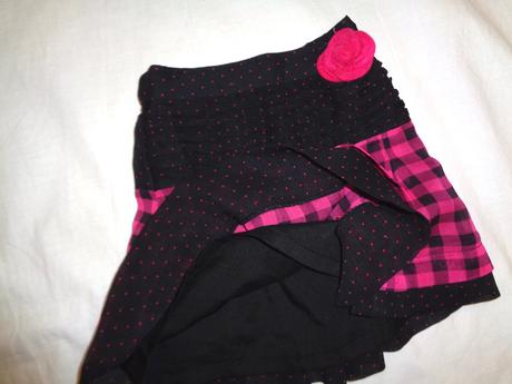 Krásná černorůžová skládaná sukýnka 92/98, girl2girl,92