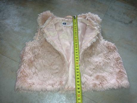 Kožíšková vestička 1,5-2roky 92cm něžná růžová hm, h&m,92