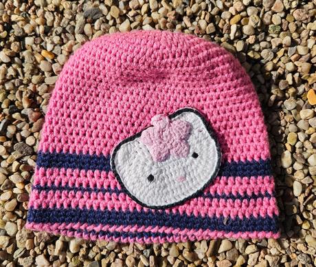 P36dívčí přechodová háčkovaná čepice kitty 50-52cm, 116