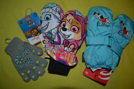 3x dívčí rukavice na 4-5 let, disney,104 / 110 / 116 / 122