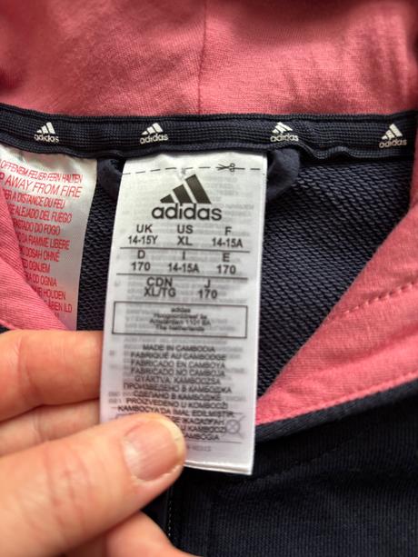 K3/ mikina modrá dívčí adidas - v.14/15 let, adidas,164