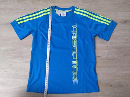 Modré tričko, adidas,134