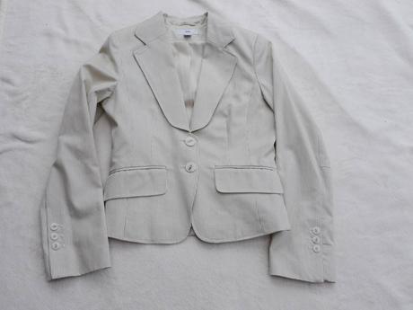 Kremove bile sako s jemnym prouzkem, h&m,36