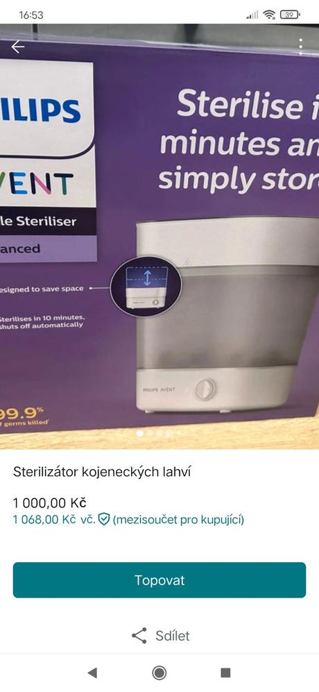 Kojenecké lahve, ohřívač, sterilizátor, monitor de, avent