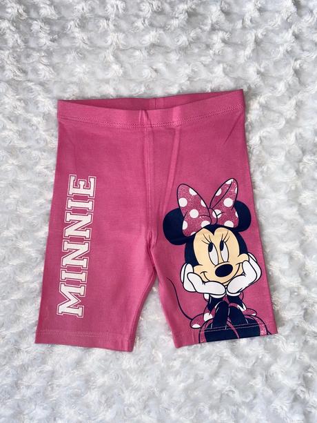 Růžové elastické kraťasy s minnie, f&f,98
