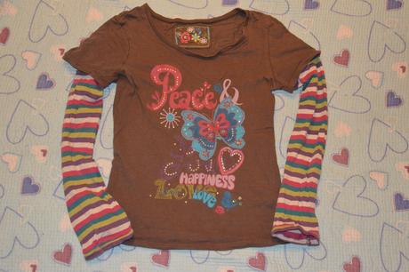 Bavlněné triko s motýlem, flitry a kamínky, cherokee,140