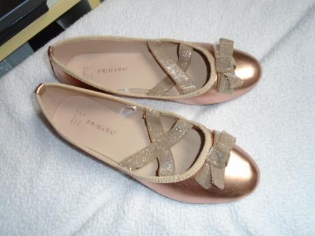 Baleriny boty vel 37 stélka 23,5 cm bronz, primark,37