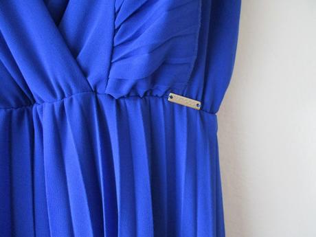 Dámské šaty midi plisované modré numoco xl 42, 42 / xl