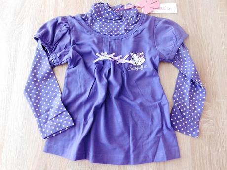 Dívčí bavlněné triko s roláčkem, 110 / 116 / 122