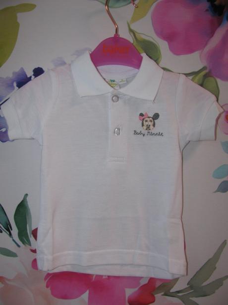 Bílé bavlněné polo tričko minnie, disney,68