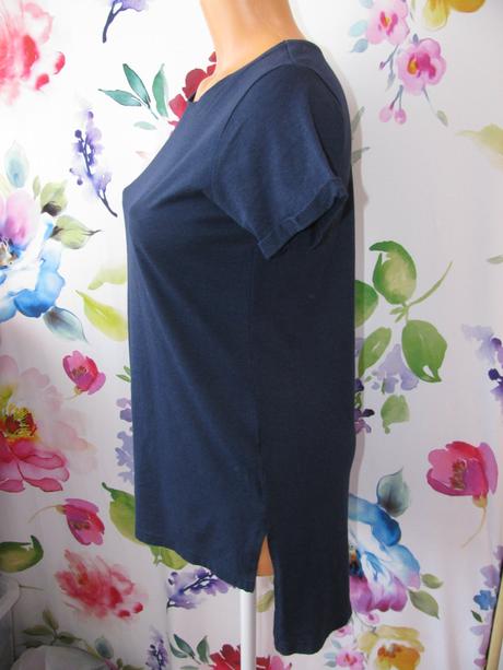 Dámské tmavě modré prodloužené tričko basic, basics,38