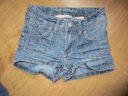 Džínové kraťasy, šortky odlehčená riflovina, h&m,116
