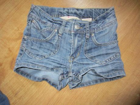 Džínové kraťasy, šortky odlehčená riflovina, h&m,116