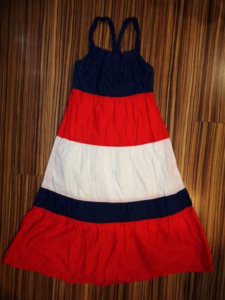 Pěkné pruhované volánové šaty, george,128