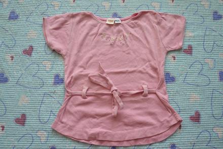 Růžové tričko s výšivkou, zn. eco product, 110