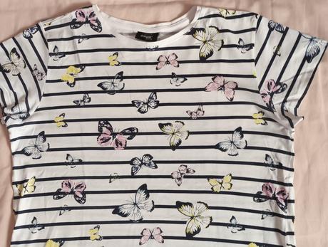 Dívčí triko bílé s motýlky krátký rukáv takko, takko,170