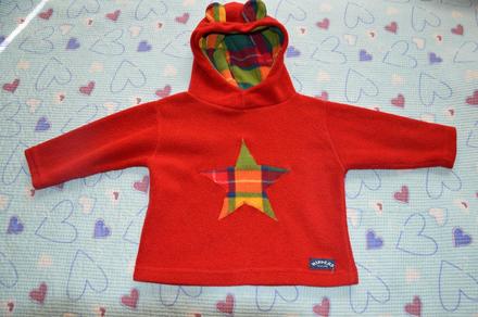 Teplá fleesová mikina s kapucí s ouškama, 92