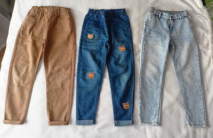 3x dětské džíny,122/128, 128