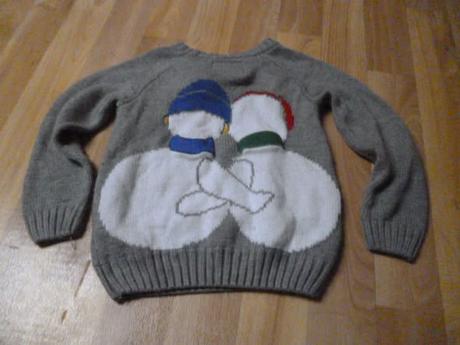 Vánoční svetr sněhulák vel. 1-3, 92