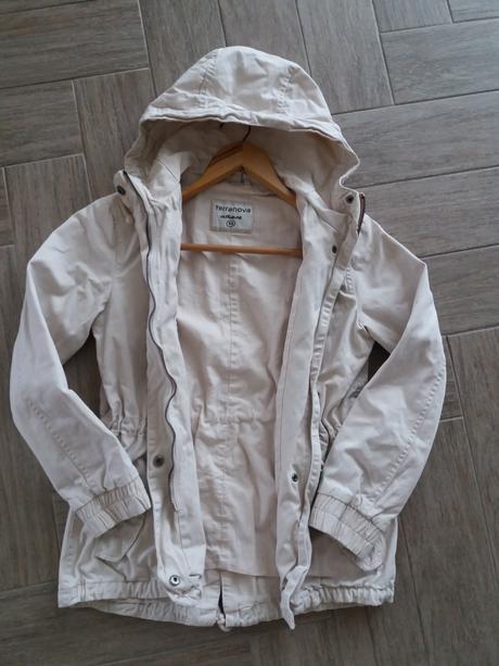 Krémová bunda s kapucí, terranova,xs