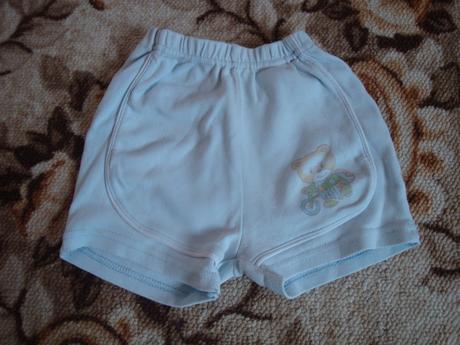 Kraťasy s medvídkem - světle modré, vel. 1-2 roky, k&y,80