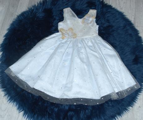 Slavnostní společenské sváteční šedo-zlaté šaty, monsoon,104