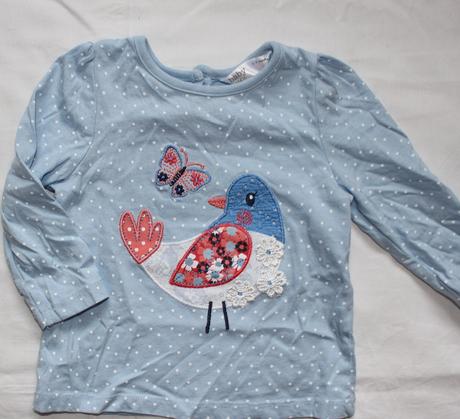 Bf42. tričko s ptáčkem 6-9 měs., m&co,74