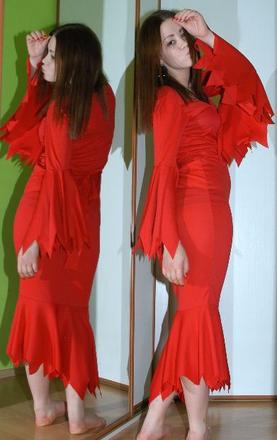 Karnevalové červené šaty čertice, čarodějnice...,