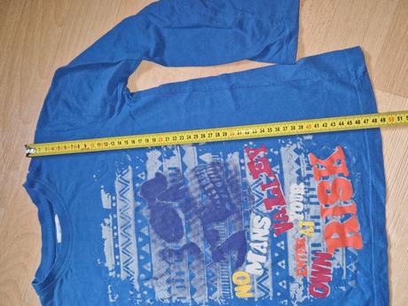 Tričko s dl.rukávem modré, lebka, f&f,134