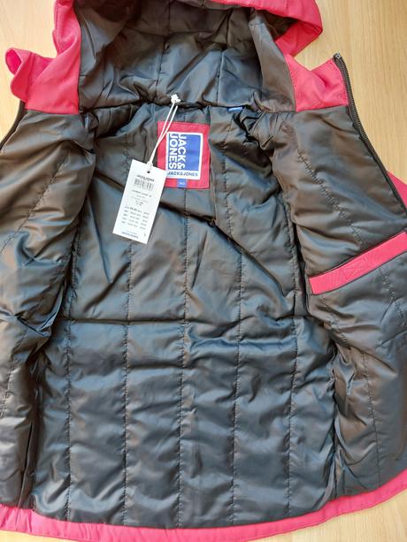 Přechodová voděodolná zateplená bunda, červená,140, 140