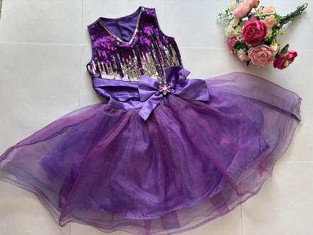 Ob/ šaty fialové - v.cca 3/4 roky, 104