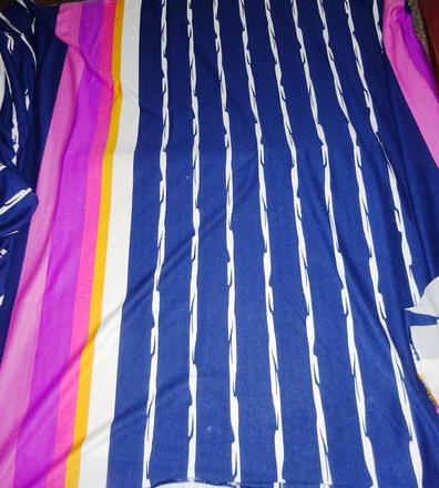 Bavlna uplet silný tm.modro barev pruh 220 x 164, 