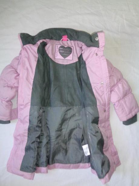 Krásný zimní fialkový kabát - srdíčka, dopodopo,98