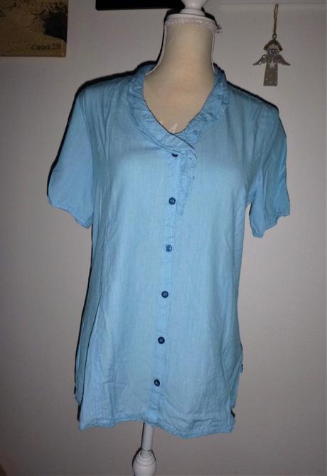 Košilová halenka - vel.l krásně modrá, l