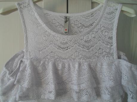 Bílé krajkové šaty šatičky, reporter,158