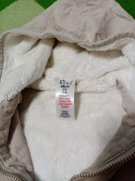 Manžestrová bunda s kožíškem, 68