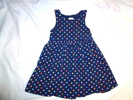 Modré bavlněné puntíkaté šaty, next,110