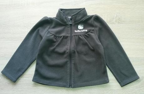 Hnědá fleece mikina s hello kitty vel 98-104, h&m,98