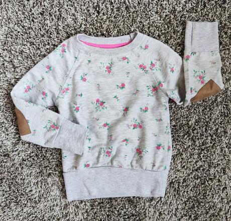 Šedá tenčí mikina s kytickami, young dimension,98