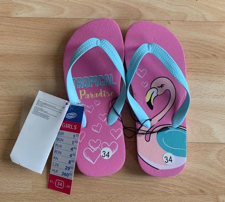 Žabky & vietnamky s plameňákem pepco vel. eu 34, pepco,34