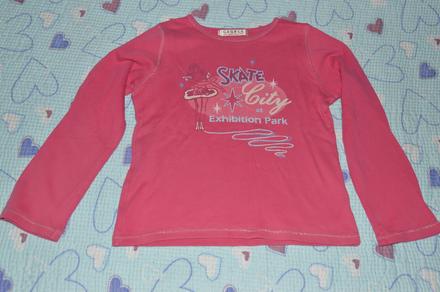 122 128 růžové triko s krasobruslařkou, george,128