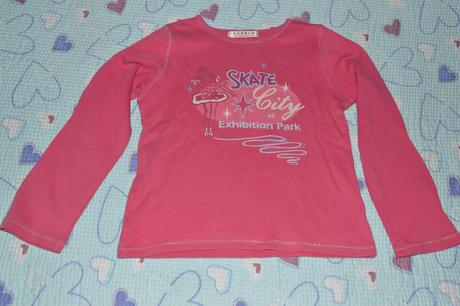 122 128 růžové triko s krasobruslařkou, george,128